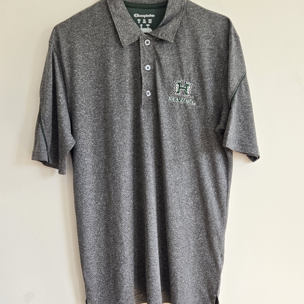 University of Hawaii Grey Mens Collegiate Polo Sz Med